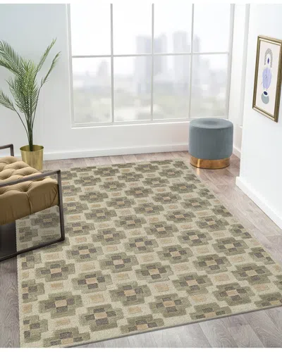Obeetee Table Tufted Retro Wool Rug In Brown