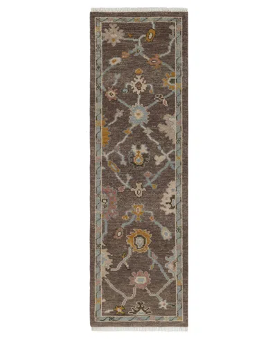 Obeetee Tuscany Quincy 2'6" X 8' Runner Area Rug In Brown