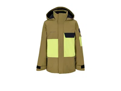 Obermeyer Axel Jacket (big Kid) Boy's Coat Smokey Olive : Sm (8 Big Kid), Fleece/polyester In Green