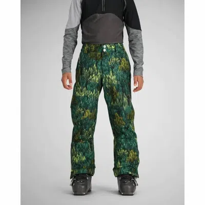Obermeyer Kids' Brisk Print Pant In Backcountree In Green