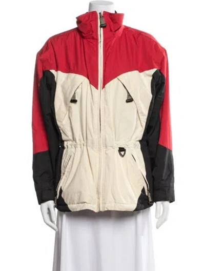 Pre-owned Obermeyer Colorblock Pattern Down Jacket In Multicolor
