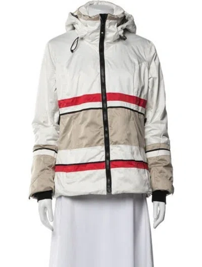 Pre-owned Obermeyer Colorblock Pattern Down Jacket In Neutral