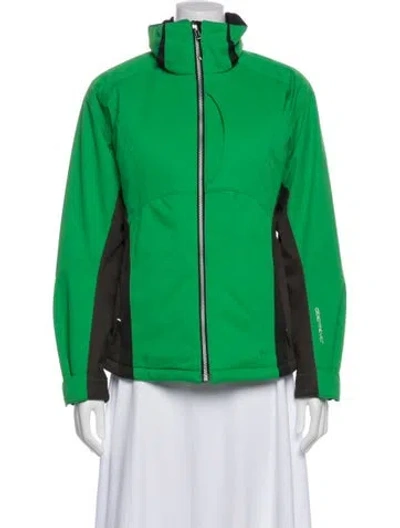 Pre-owned Obermeyer Colorblock Pattern Jacket In Green