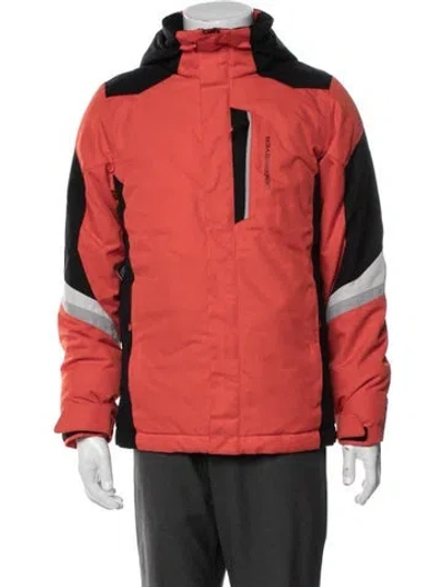 Pre-owned Obermeyer Colorblock Pattern Windbreaker In Red
