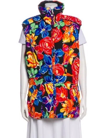 Pre-owned Obermeyer Floral Print Vest In Multi