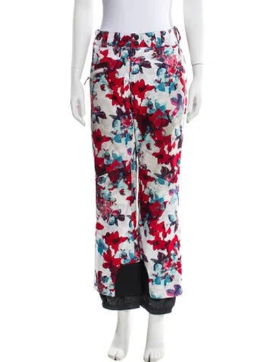 Pre-owned Obermeyer Floral Print Wide Leg Pants In Multi