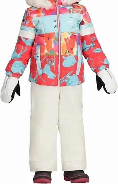 Obermeyer Kid's Kaizen Jacket With Faux Fur In Daffy Dayz Pink In Multi