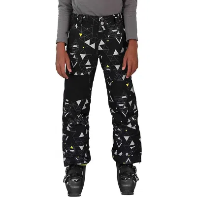 Obermeyer Men's  Brisk Print Ski Pants Kids Black Insulated Waterproof Cozy Jzz149