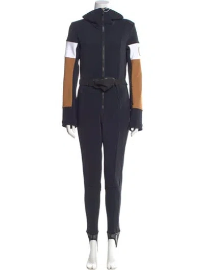 Pre-owned Obermeyer Mock Neck Jumpsuit In Blue