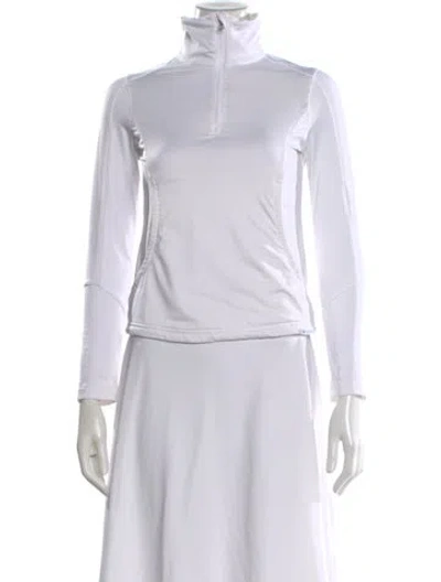 Pre-owned Obermeyer Mock Neck Long Sleeve Top In White