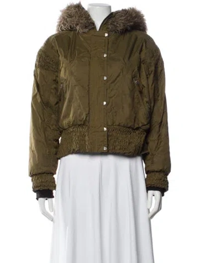 Pre-owned Obermeyer Nylon Bomber Jacket In Green