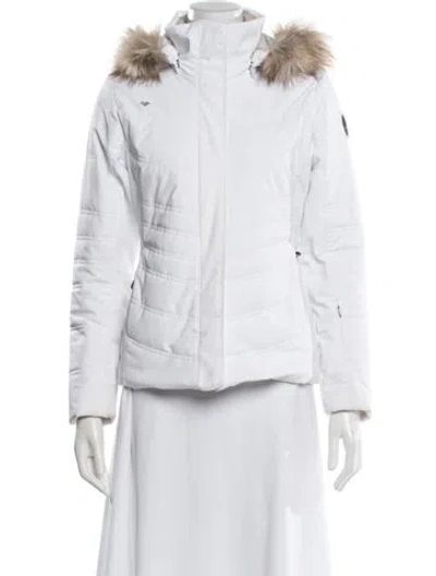 Pre-owned Obermeyer Nylon Down Jacket In White