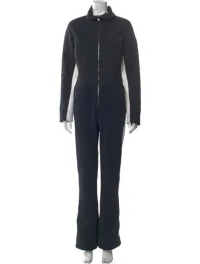 Pre-owned Obermeyer Nylon Mock Neck Jumpsuit In Black