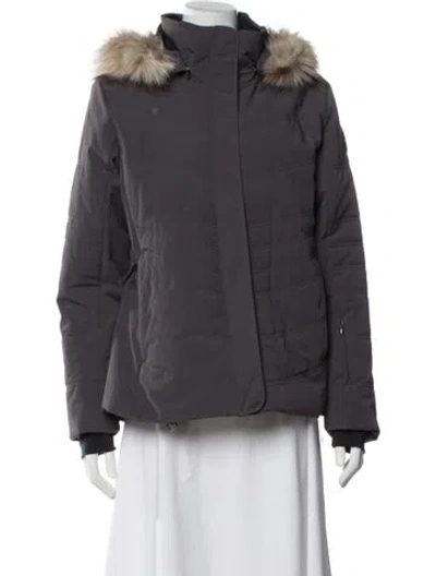 Pre-owned Obermeyer Nylon Utility Jacket In Gray