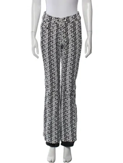 Pre-owned Obermeyer Patterned Flared Pants In White