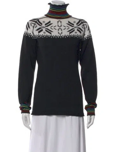 Pre-owned Obermeyer Patterned Turtleneck Sweater In Multi