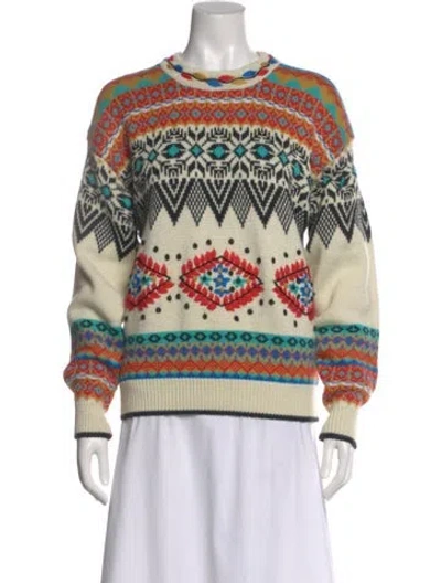 Pre-owned Obermeyer Printed Crew Neck Sweater In Multi