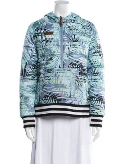 Pre-owned Obermeyer Printed Down Jacket In Blue