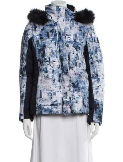 Pre-owned Obermeyer Printed Faux Fur Jacket In Multi