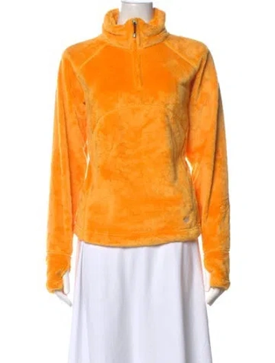 Pre-owned Obermeyer Printed Mock Neck Sweater In Orange