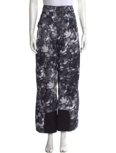 Pre-owned Obermeyer Printed Wide Leg Pants In Gray