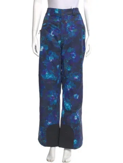 Pre-owned Obermeyer Printed Wide Leg Pants W/ Tags In Blue