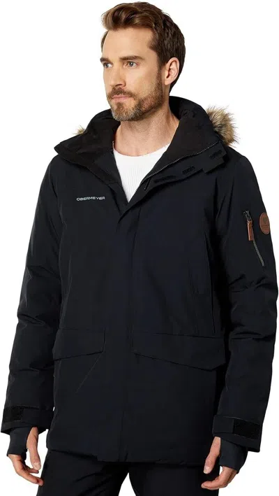 Pre-owned Obermeyer Ridgeline Jacket W/faux Fur Black Xl Regular