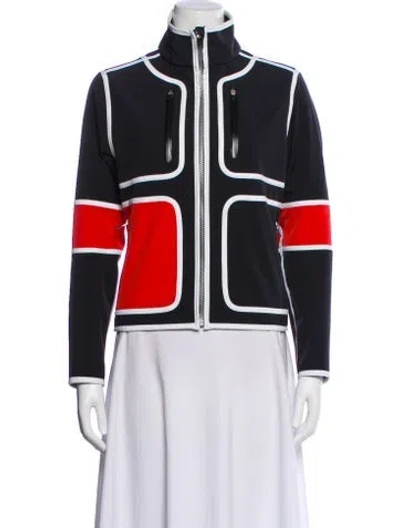 Pre-owned Obermeyer Striped Evening Jacket In Gray