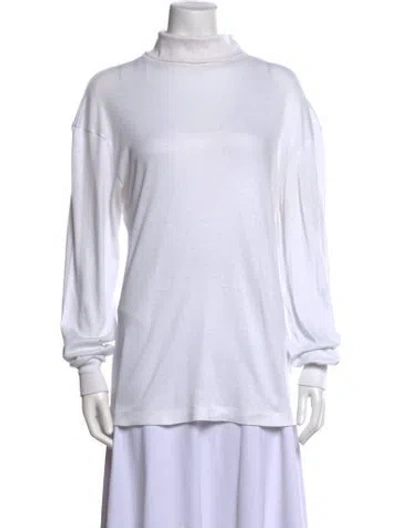 Pre-owned Obermeyer Turtleneck Long Sleeve Top In White