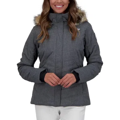 Obermeyer Tuscany Ii Jacket Women's Charcoal Faux Fur Hooded Insulated Jzz503 In Gray