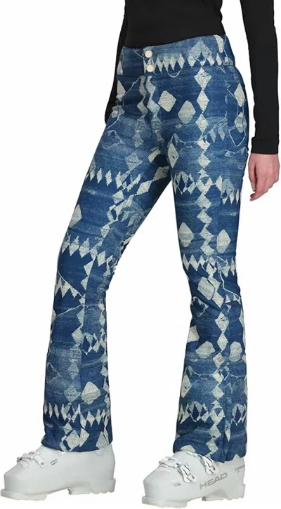 Obermeyer Women's Bond Print Pants In Indigo Mountains In Blue
