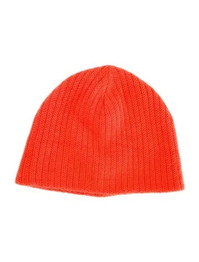 Pre-owned Obermeyer Wool Knitted Beanie In Orange