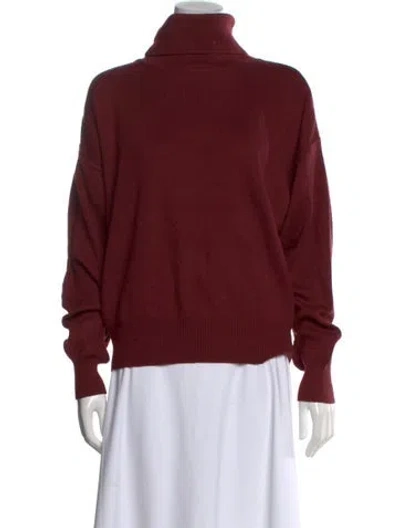 Pre-owned Obermeyer Wool Turtleneck Sweater In Burgundy