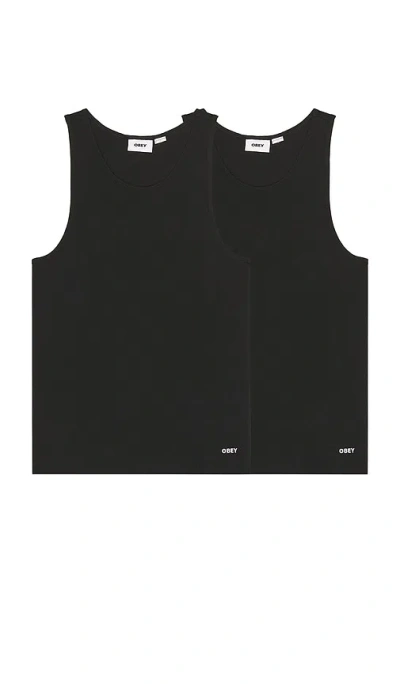 Obey 2 Pack Standard Rib Tank In Black