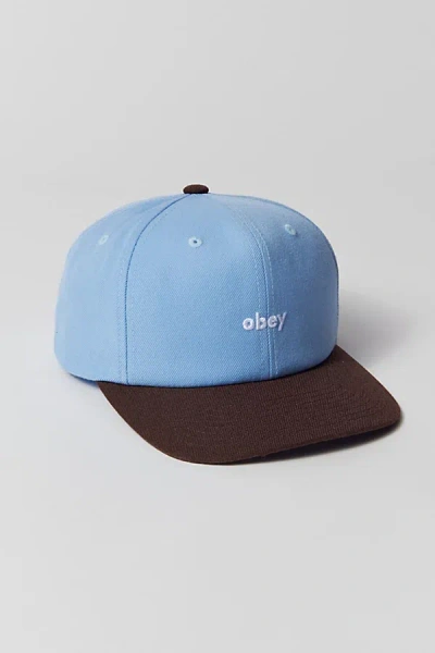 Obey 2-tone Lowercase Snapback Hat In Sky, Men's At Urban Outfitters In Blue