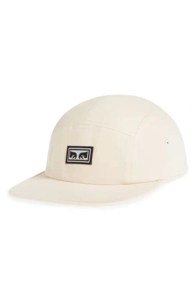 Obey 5 Panel Twill Cap In Neutral