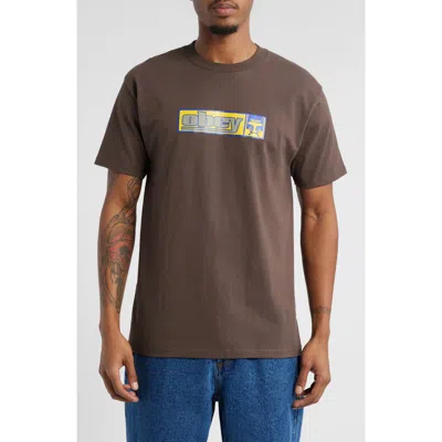 Obey '90s Icon Graphic T-shirt In Java Brown