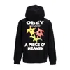 Obey A Piece Of Heaven Men's Hoodie Premium Hooded Fleece Black In Black