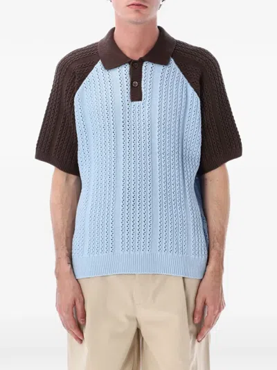 Obey Abel Raglan-sleeve Polo Shirt In Blue