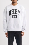 Obey Academy Graphic Sweatshirt In White
