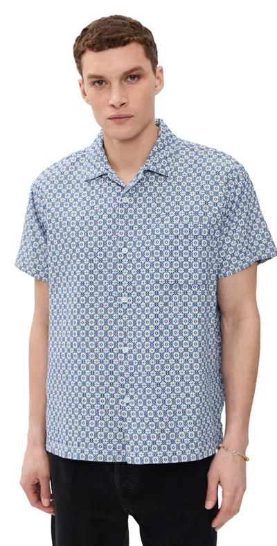 Obey Adrian Woven Top Unbleached Multi In Blue