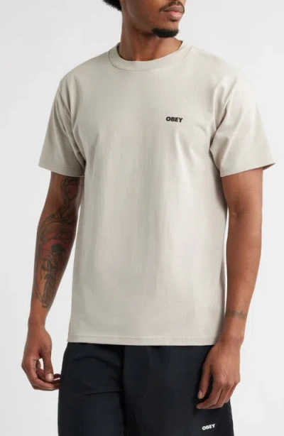 Obey Alternate Reality Cotton Graphic T-shirt In Gray