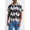 Obey Ambre Abstract Print Camp Shirt