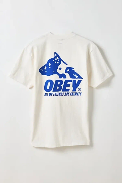 Obey Animals Graphic Tee In Ivory, Men's At Urban Outfitters In White