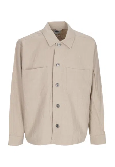 Obey Antonio Utility Shirt Jacket Oatmeal Men's Long Sleeve Shirt