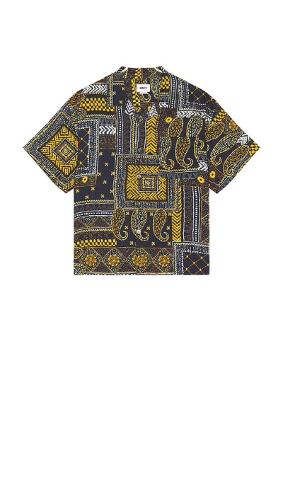 Obey Archie Woven Shirt In 海蓝底碎花