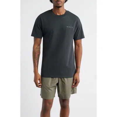 Obey Architecture Of The Uni Cotton Graphic T-shirt In Blue