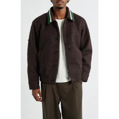 Obey Arden Fuzzy Blouson Jacket In Gold