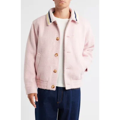 Obey Arden Fuzzy Blouson Jacket In Pink