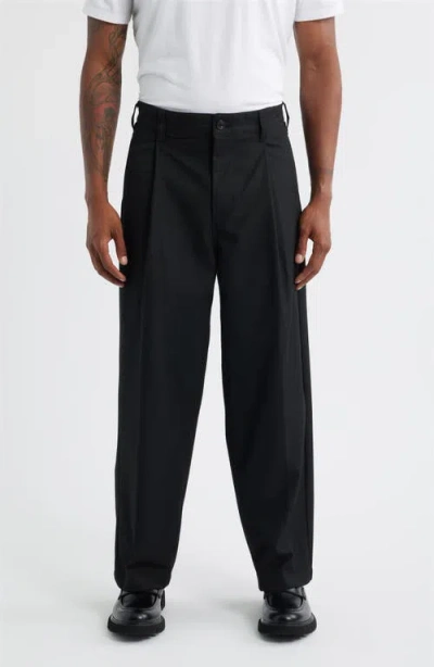 Obey Armel Pleated Twill Pants In Black